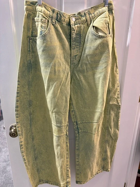 Free people good luck barrel jeans NWT flying saucer - Picture 2 of 5